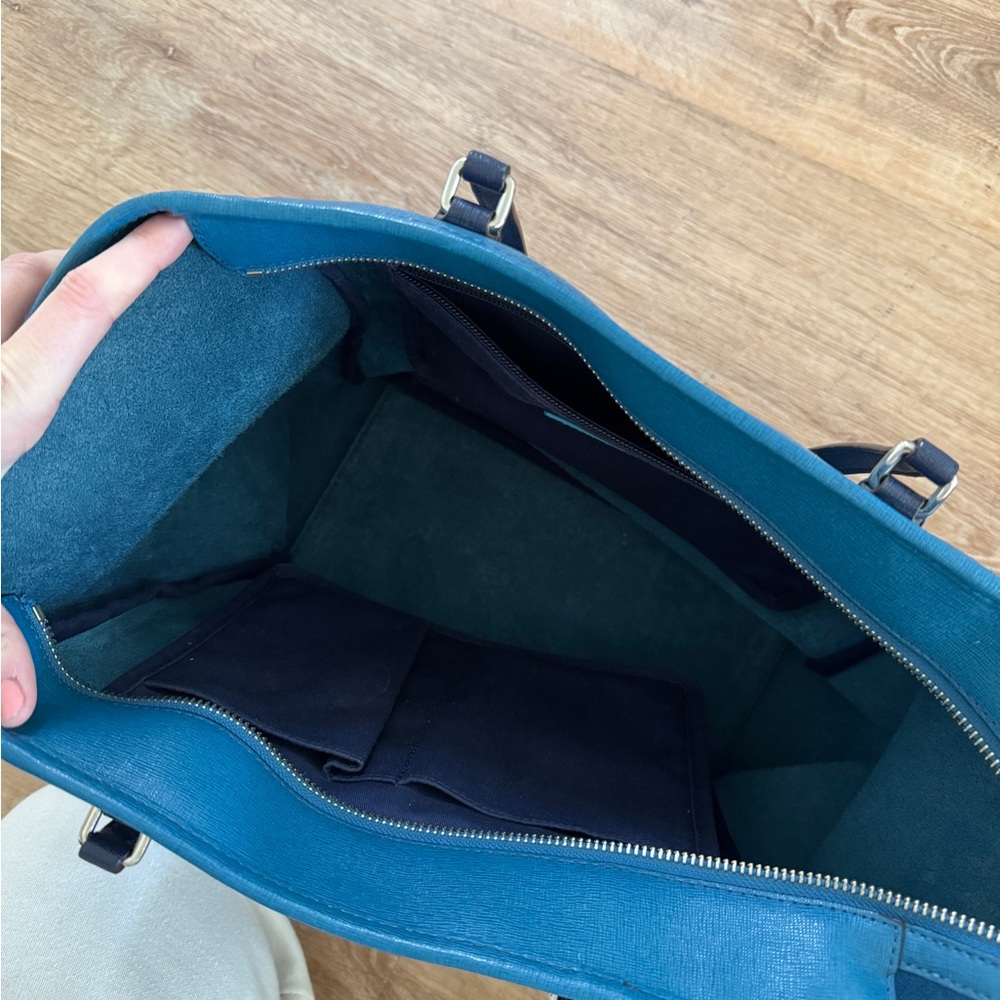 Coach Saffiano Leather City Tote Blue Colorblock - Picture 6 of 6